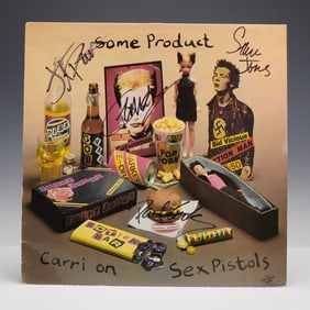 Autographed Sex Pistols Vinyl Record, Some Product Carri On Album