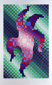Victor Vasarely, Silkscreen on Paper, Harlequin, Signed & Numbered w/ COA
