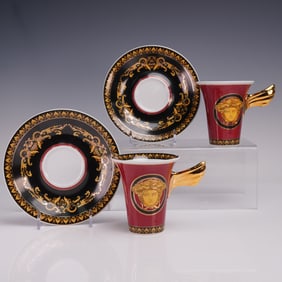 4pc Rosenthal for Versace Coffee Cups and Saucers