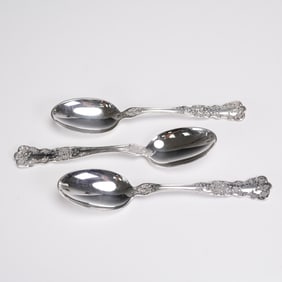 3pc Gorham Sterling Silver Dessert Spoons, Buttercup
