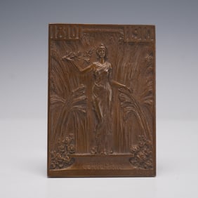 Lalique Bronze Plaque, Chilean Centenary