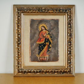 Cuzco School Original Oil on Canvas of The Immaculate Conception