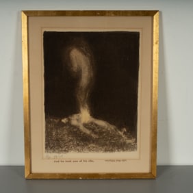 Abel Pann, Genesis Portfolio A/P Lithograph, And He Took One of His Ribs