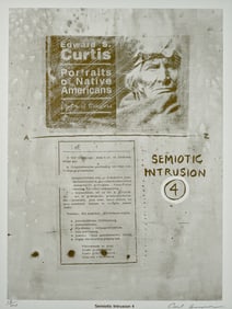 Carl Beam, Lithograph on Paper, Semiotic Intrusion 4, Signed & Numbered
