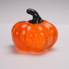Lotton Studios by Brian Womac Art Glass Pumpkin Paperweight