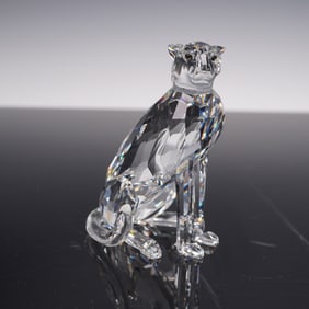 Swarovski Silver Crystal Figurine, Cheetah