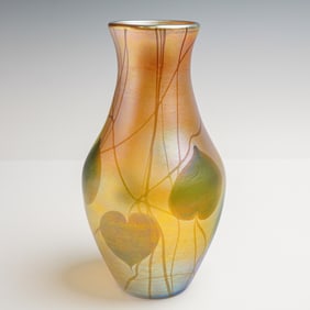 Tiffany Furnaces, Inc. by Louis C. Tiffany Favrile Glass Leaf and Vine Vase