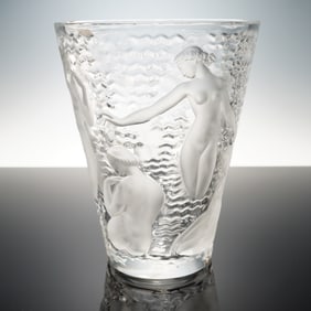 Lalique Crystal Ondines Vase