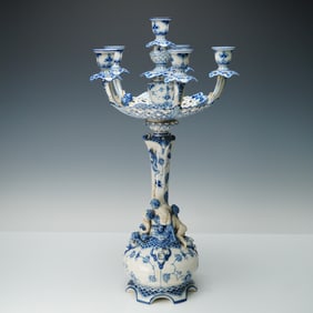 Royal Copenhagen Blue Fluted Full Lace Candelabra