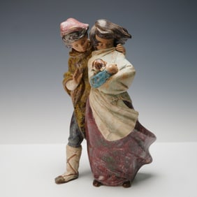 Lladro Porcelain Sculpture Facing the Wind 1279 with Original Box