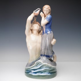 Royal Copenhagen Porcelain Sculpture, #4187, Agnete and the Merman