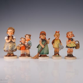 5pc Goebel Hummel Childhood Figurines, Little Sweeper, For Mother, and More