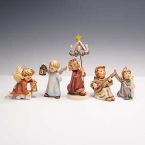 5pc Goebel Hummel Figurines and Ornaments, Christmas Angels