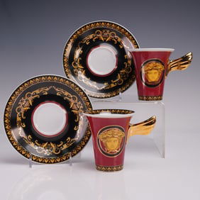4pc Rosenthal for Versace Coffee Cups and Saucers