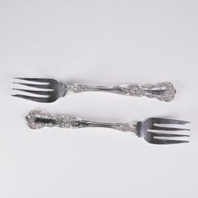 2pc Gorham Sterling Buttercup Salad Forks