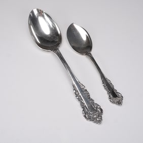 2pc Gorham Sterling Silver Medici Serving Spoon and Jelly Spoon