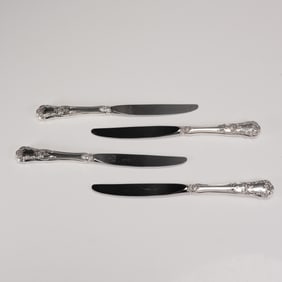 4pc Gorham Sterling Handle Dinner Knives, Buttercup Pattern