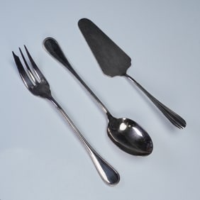 3pc Christofle and Jean Couzon France Serving Utensils- Fork, Spoon & Pie