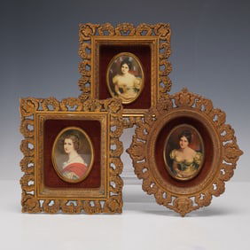 3pc Cameo Creation Framed Miniature Portraits
