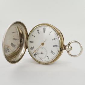 Fine Silver Hunter Case KWKS Pocket Watch