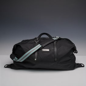 Tiffany & Co. Black Nylon and Leather Duffel Bag