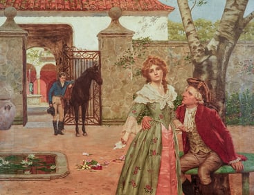 Reginald Ernest Arnold, Oil Painting on Canvas, News from the War, Signed