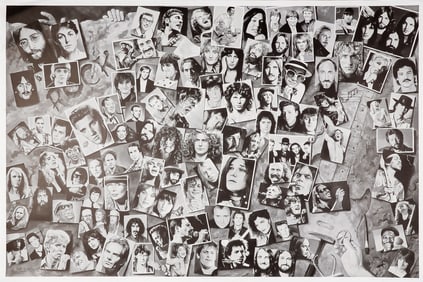 Tony Meers, Lithograph Poster on Paper, History Of Rock & Roll Collage