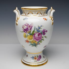 Antique Royal Copenhagen Porcelain Floral Vase
