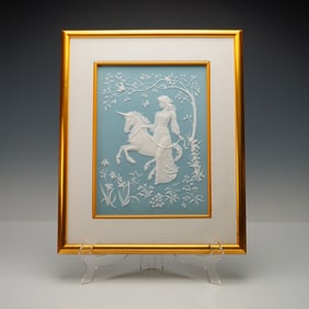 Parian Porcelain Relief by George McMonigle, The Lady and the Unicorn