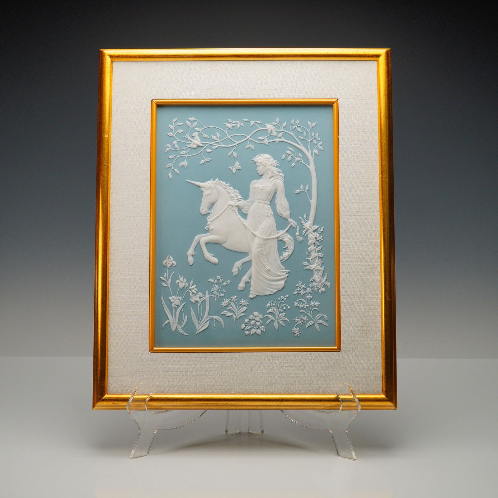 Parian Porcelain Relief by George McMonigle, The Lady and the Unicorn (1 of 7)