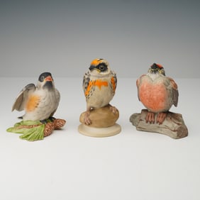 3pc Boehm Porcelain Bird Figurines