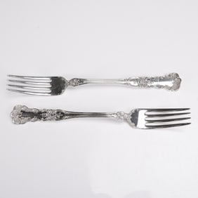 2pc Gorham Sterling Silver Dinner Forks, Buttercup