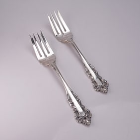2pc Gorham Sterling Silver Medici Salad Forks