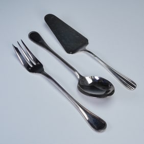 3pc Jean Couzon France Stainless Serving Utensils- Fork, Spoon & Pie