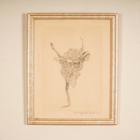 Original Engraving on Paper, Ballet Dancer Maya Plisetskaya