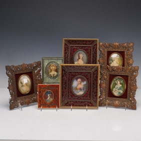 7pc Ornate Frames with Victorian Portraits