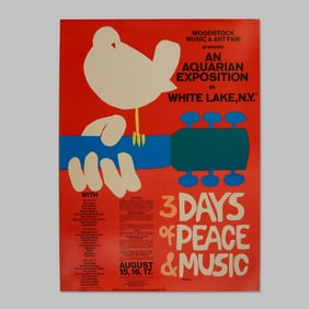 After Arnold Skolnick, Woodstock 1969 Poster, 3 Days of Peace & Music