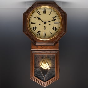 San Francisco Clock Co. Oak Wall Clock with Pendulum