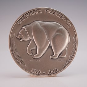 .999 Silver 1969 California Bicentennial Medal by Tom Van Sant