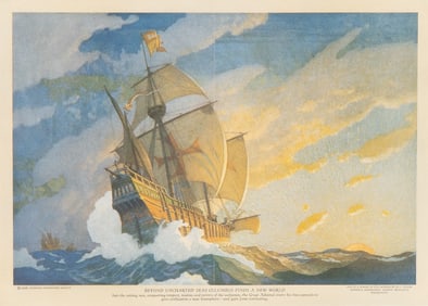 N.C. Wyeth Print, Beyond Uncharted Seas, National Geographic