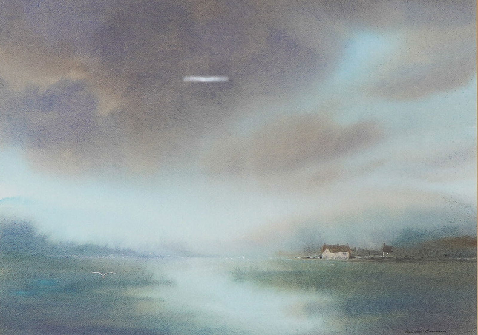 Edward Emerson, Original Watercolor Landscape on Paper, Signed (1 of 4)