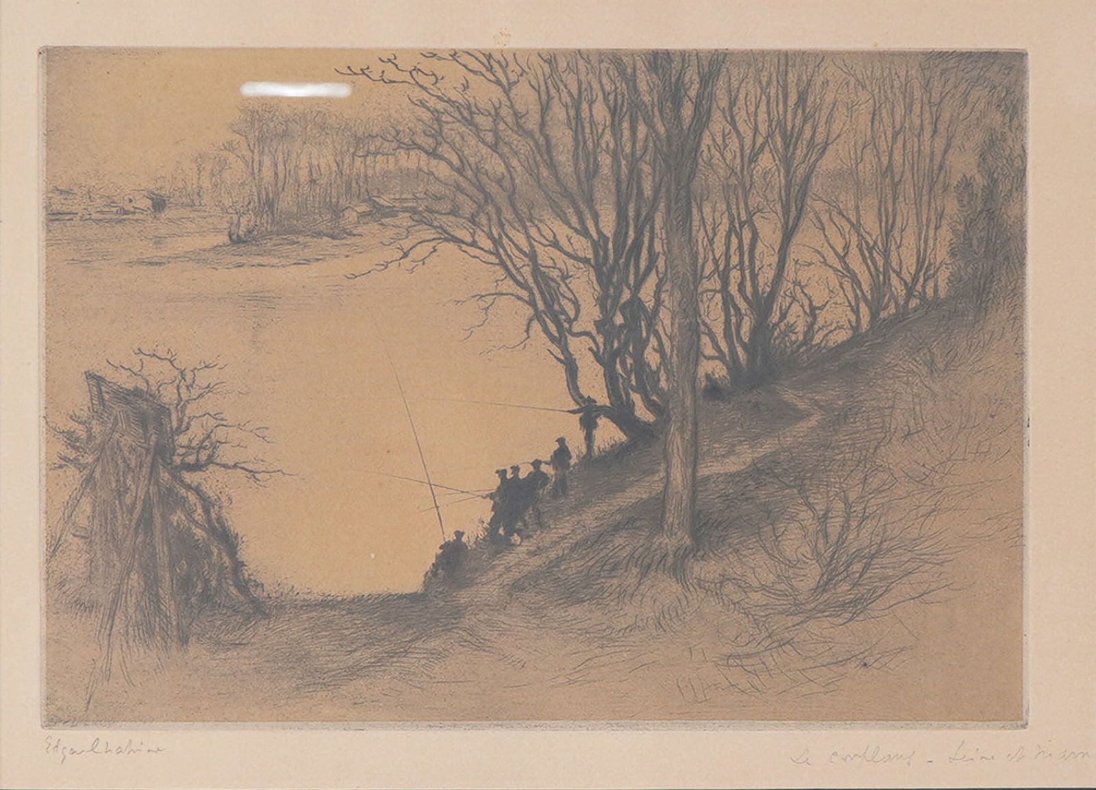 Edgar Chahine Signed Etching of the Seine et Marne, France (1 of 5)