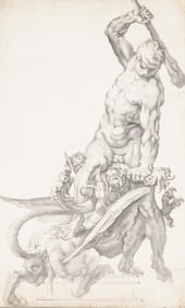 Jan Muller after Adriaen de Vries, Original Mannerist Ink & Wash Drawing