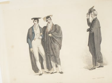 John Samuel Agar, Original Hand-Colored Engraving of Oxford Academic Dress