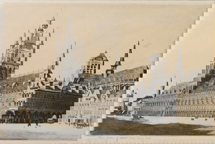 Marcel Schuette, Etching on Paper, Ypres Before the Great War, Signed