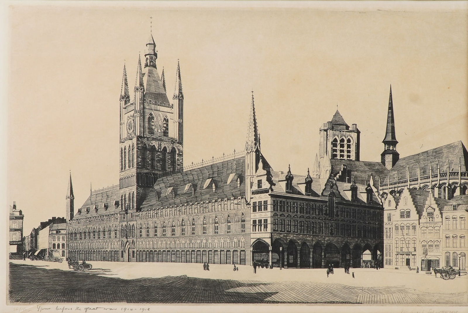 Marcel Schuette, Etching on Paper, Ypres Before the Great War, Signed (1 of 5)