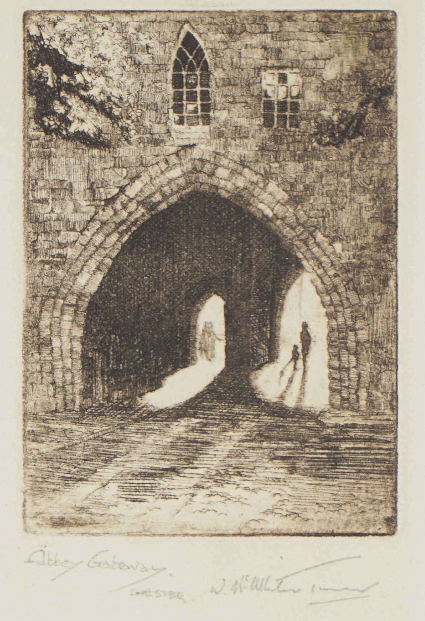 William McAllister Turner, Etching on Paper, Abbey Gateway Chester, Signed (1 of 5)