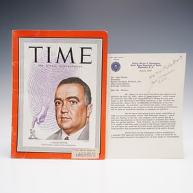 J. Edgar Hoover TIME Magazine & 1957 Letter to Jack Warner
