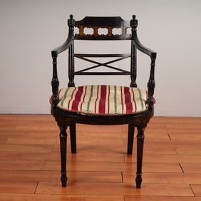 Regency Style Painted and Decorated Armchair