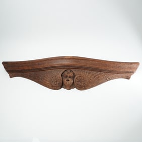 Antique American Carved Wood Angel Wall Shelf Bracket